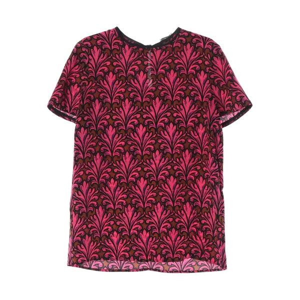 [BUNJANG] Miu Miu 100% Silk Arabesque Pattern Short Sleeve Blouse / 미우미우 실크 100% 아라베스크 패턴 반팔 블라우스
