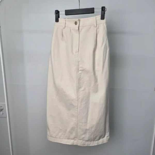 [BUNJANG] Thursday Island Beige Denim Midi Skirt Women's S / 써스데이아일랜드 2024 베이지 데님스커트 여성S 6h20