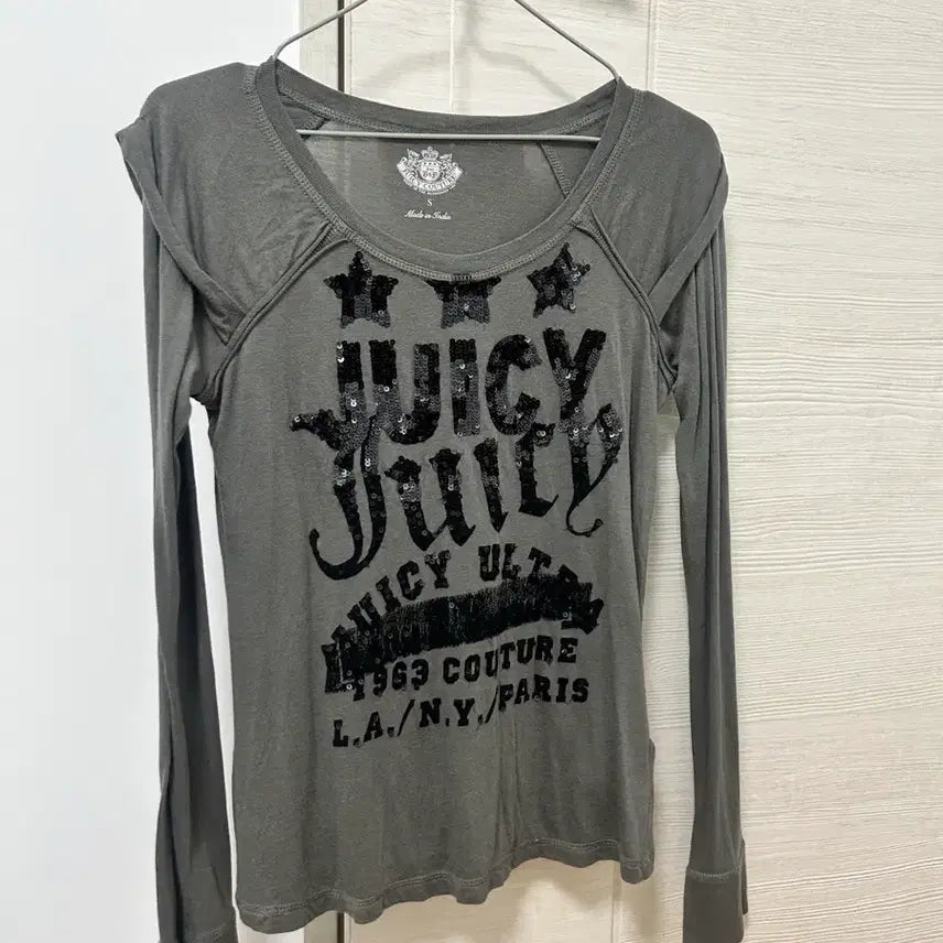 [BUNJANG] Juicy Couture Sequin Long Sleeve Top / 쥬시꾸띄르 스팽클 긴팔티