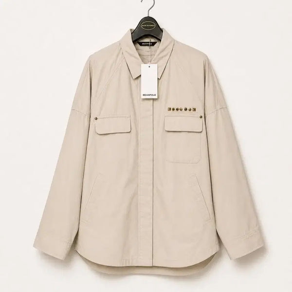 [BUNJANG] Beanpole Women's Beige Casual Shirt Jacket (Size 100) / 77 새상품 빈폴 여성 100 자켓 셔츠 점퍼 캐주얼 여자 베이지 새제품