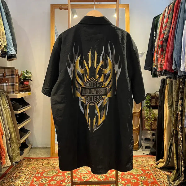 [BUNJANG] Harley-Davidson Short Sleeve Shirt Black Back Printing / [M] 할리데이비슨 반팔 셔츠 블랙 백프린팅