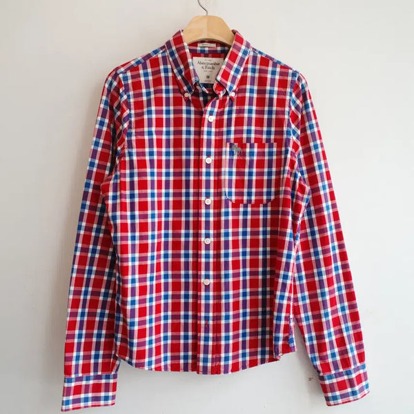 [BUNJANG] Abercrombie Plaid Pocket Shirt Cotton Men's S / Abercrombie 아베크롬비 포켓 체크셔츠