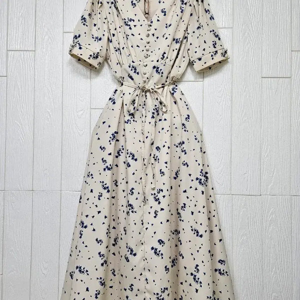 [BUNJANG] V-Neck Long Dress / 브이넥 롱원피스