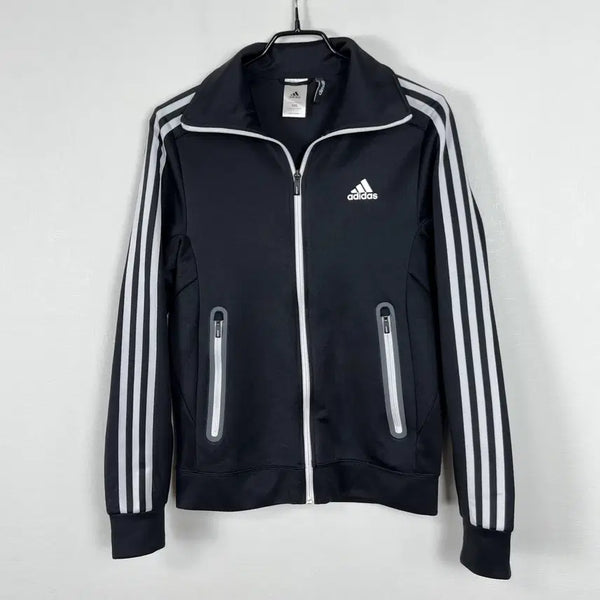 [BUNJANG] Adidas Black Training Jacket Jumper Women's 100 L Vintage / 아디다스 블랙 트레이닝 자켓 점퍼 여100 L 라덴 빈티지