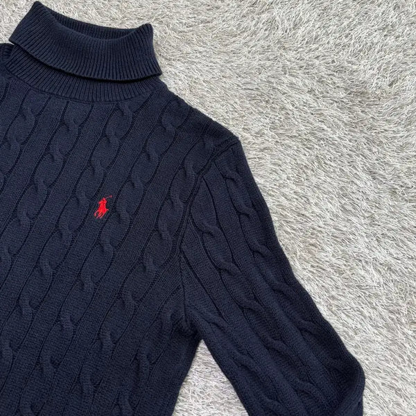 [BUNJANG] Polo Ralph Lauren Cable Knit Turtleneck Sweater FW23 / 폴로 케이블 니트 터틀넥 23FW