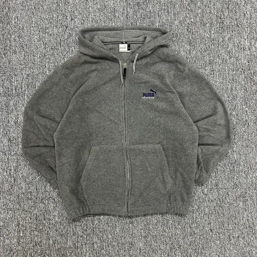 [BUNJANG] Puma Grey Fleece Zip-Up Hoodie L / 퓨마 그레이 플리스 후드집업 L