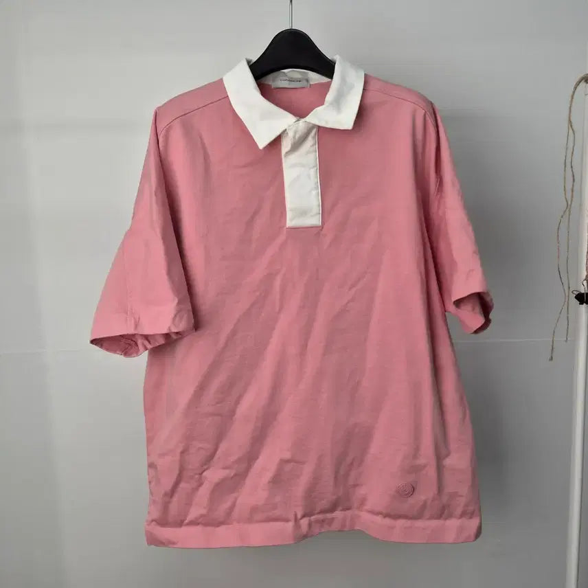 [BUNJANG] Customellow Oversized Collar Short Sleeve T-Shirt (Size 95) / 커스템멜로우 오버핏카라 숏슬리브티 남성95 6h20