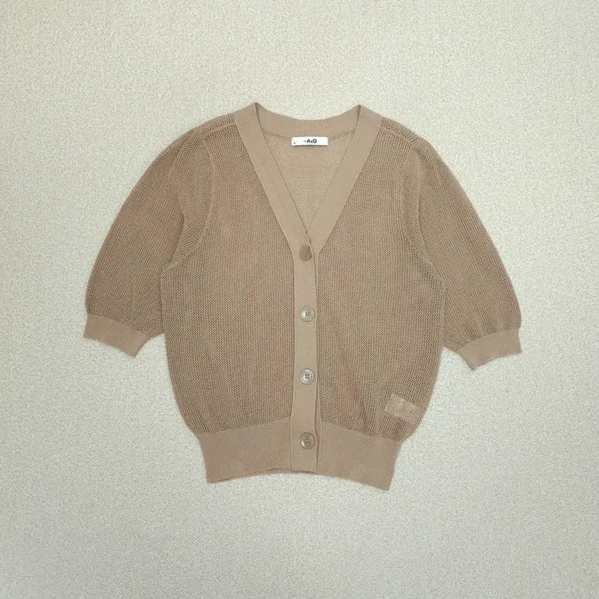 [BUNJANG] The Edge Women's Short-Sleeve Cardigan Inner Set - Beige / (66)더엣지 여성 반팔 가디건 이너 세트 베이지