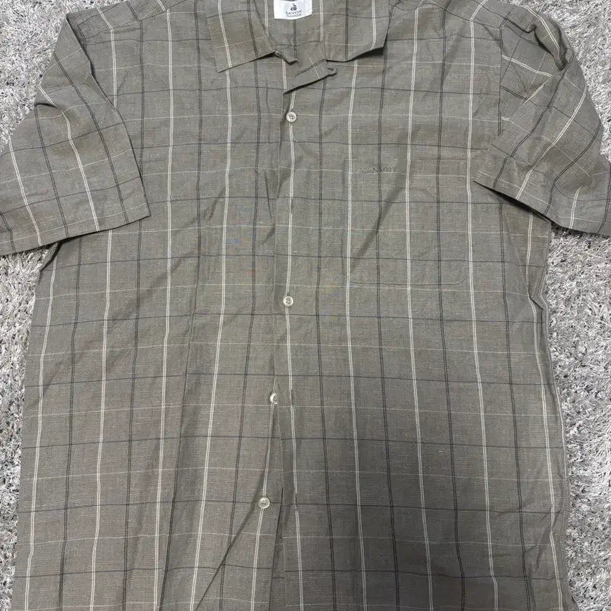 [BUNJANG] Lanvin Linen Check Pattern Shirt Size M/L / 일제 LANVIN 리넨 셔츠 사이즈 100-105