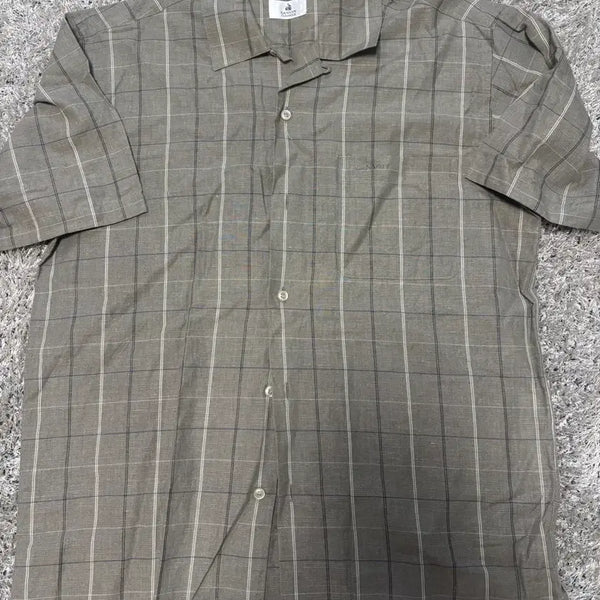 [BUNJANG] Lanvin Linen Check Pattern Shirt Size M/L / 일제 LANVIN 리넨 셔츠 사이즈 100-105