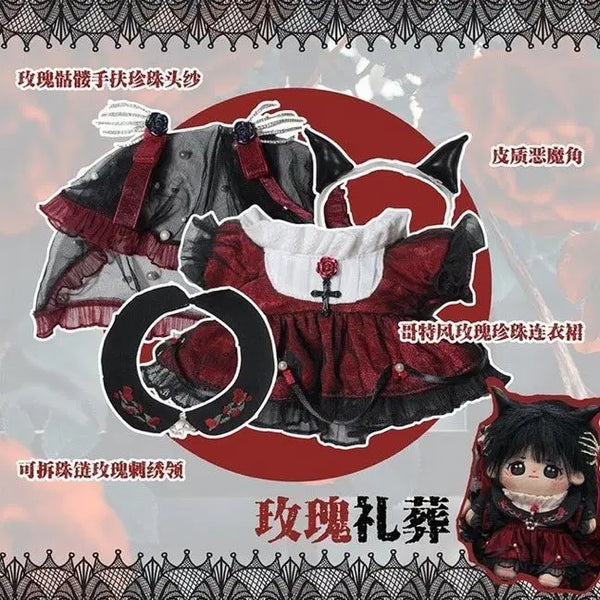 [BUNJANG] 20cm Cotton Doll Outfit Rose's Funeral Red / 20cm 20깅 솜인형 의상 장미의 장례식 레드