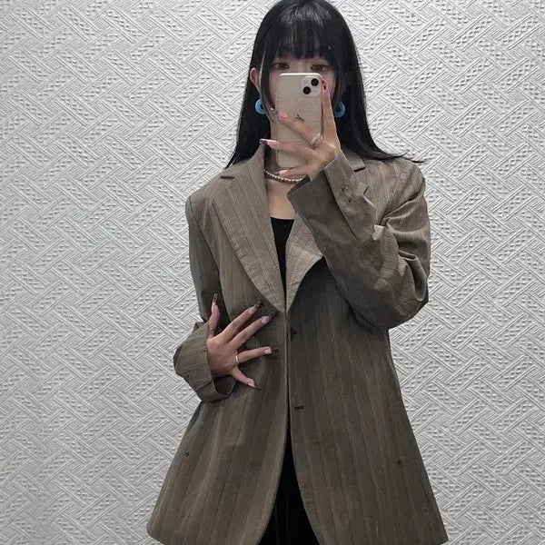 [BUNJANG] Vivienne Westwood Striped Modern Chic Casual Blazer / 비비안 웨스트우드 스트라이프 모던시크 캐주얼 블레이저 50 C14096