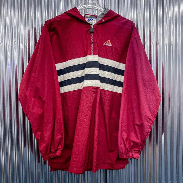 [BUNJANG] Adidas Half-Zip Hooded Jacket (Large) / 아디다스 반집업 후드자켓 (국내 L) DA138