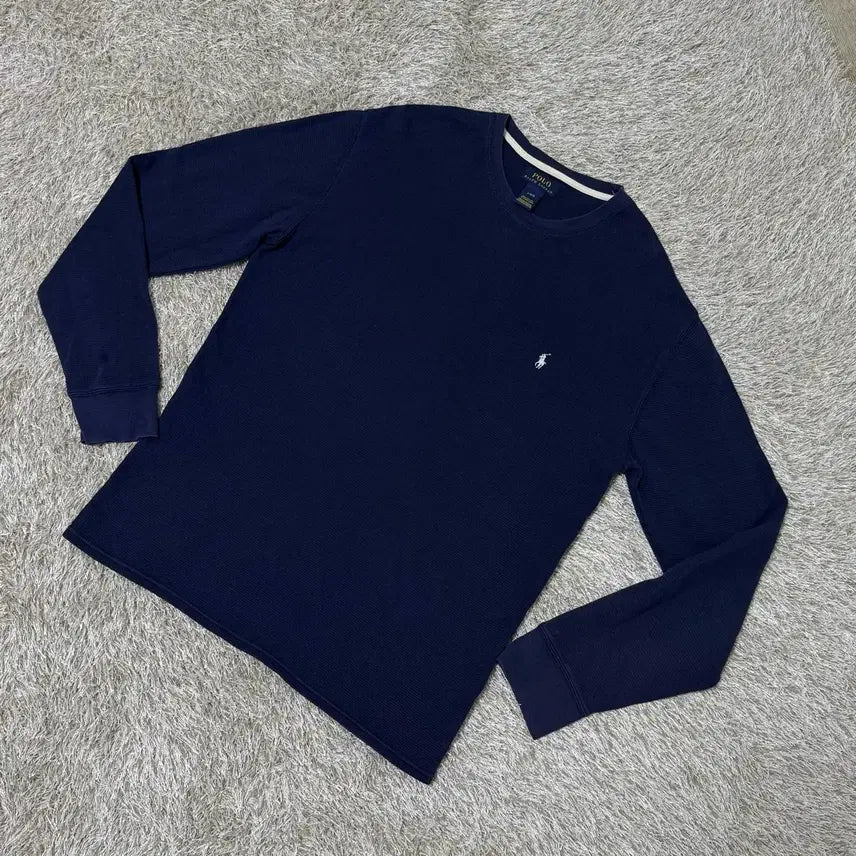 [BUNJANG] Polo Ralph Lauren Navy Waffle Knit Long Sleeve / 폴로 랄프로렌 네이비 긴팔 와플 니트