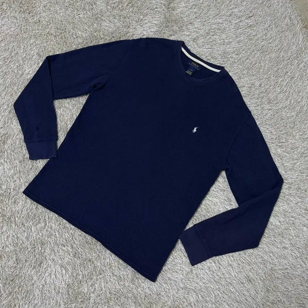 [BUNJANG] Polo Ralph Lauren Navy Waffle Knit Long Sleeve / 폴로 랄프로렌 네이비 긴팔 와플 니트