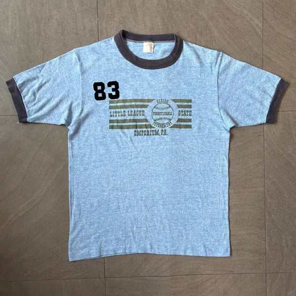 [BUNJANG] 1990s USA Made Vintage Ringer T-Shirt Sky Blue / 90년대 미국 생산 빈티지 링거티 반팔 티셔츠