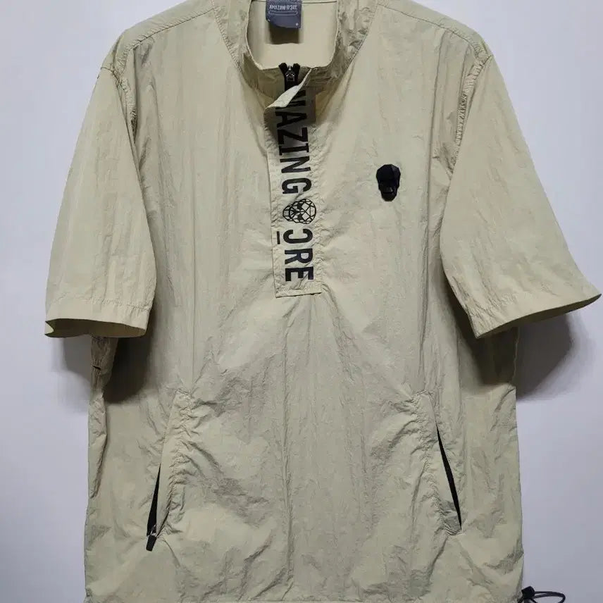 [BUNJANG] Amazing Core Short-Sleeve Windbreaker Beige / (L)  어메이징 코어 반팔 바람막이 베이지
