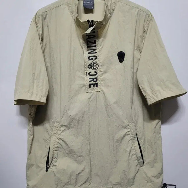 [BUNJANG] Amazing Core Short-Sleeve Windbreaker Beige / (L)  어메이징 코어 반팔 바람막이 베이지