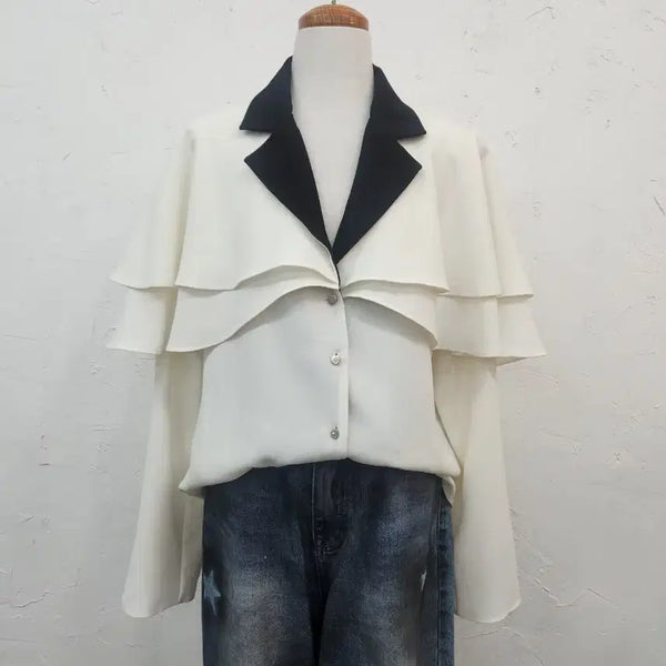 [BUNJANG] Collar Frill Blouse / 카라 프릴블라우스