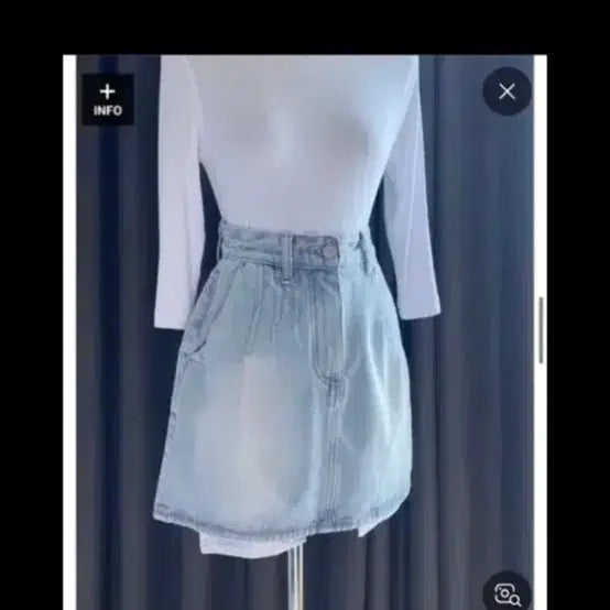 [BUNJANG] Mari Market Light Wash Denim Mini Skirt / 마리마켓 데님 스커트 연청