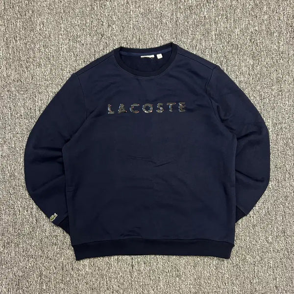 [BUNJANG] Lacoste Letter Logo Sweatshirt Navy XL / 라코스테 레터로고 네이비 맨투맨 XL