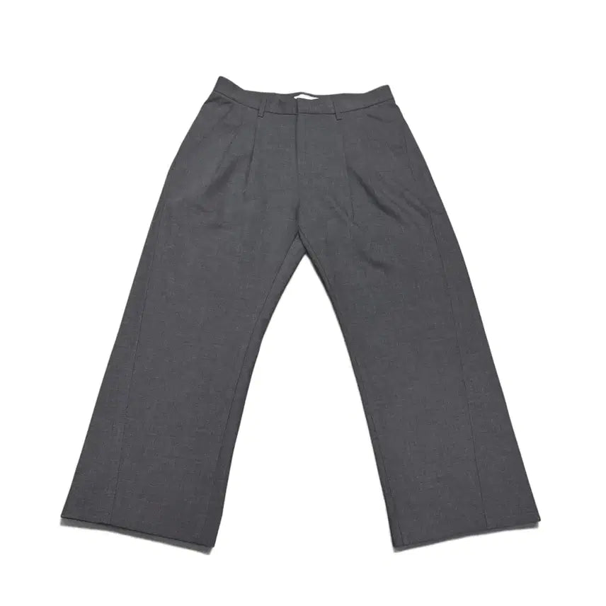 [BUNJANG] MINAB Grey Wool Twill Two-Tuck Curved Slacks / L 미나브 그레이 울 트윌 투턱 커브드 슬랙스