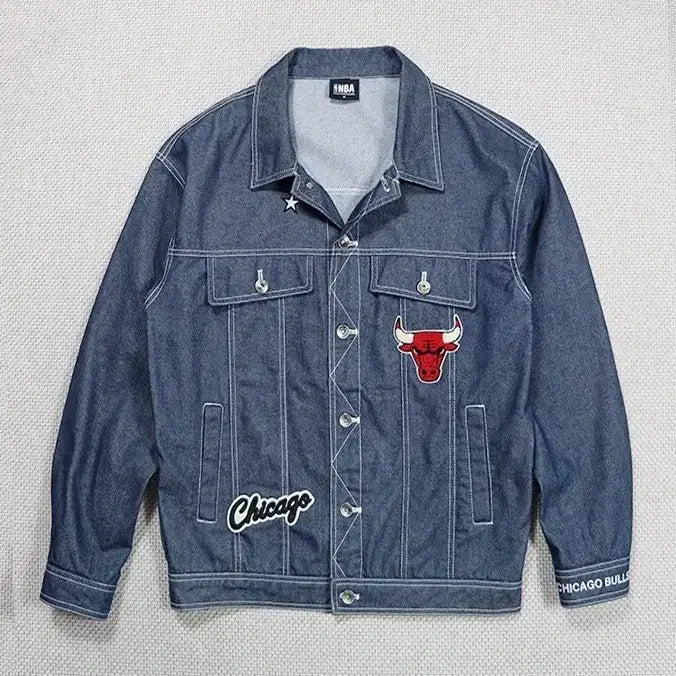 [BUNJANG] Chicago Bulls Denim Jacket / (정품) 시카고 불스 데님 자켓 (100)