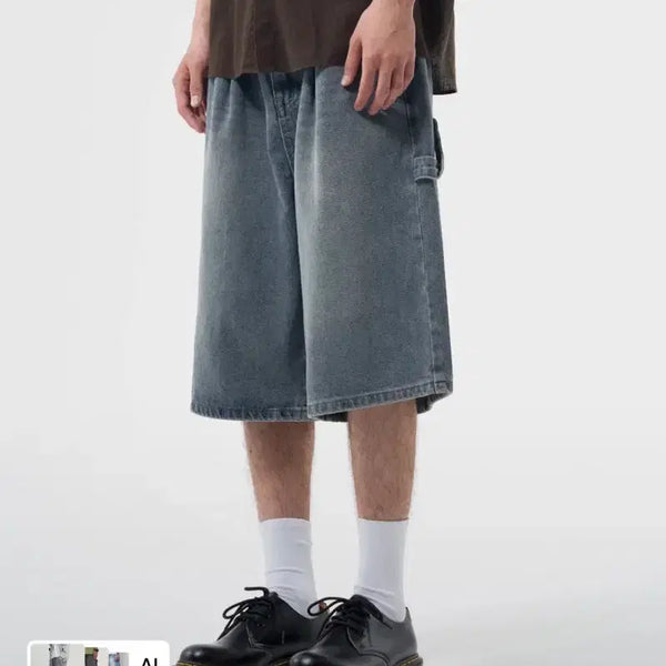 [BUNJANG] Thatsit One-Tuck Carpenter Bermuda Denim Pants Vintage Blue L / (1회착용) 뎃츠잇 원턱 카펜터 버뮤다 데님팬츠 빈티지블루 L