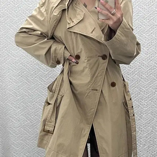 [BUNJANG] Vivienne Westwood Modern Chic Oatmeal Trench Coat 52 / 비비안 웨스트우드 핀터감성 모던 시크 오트밀 트렌치코트 52 C14098