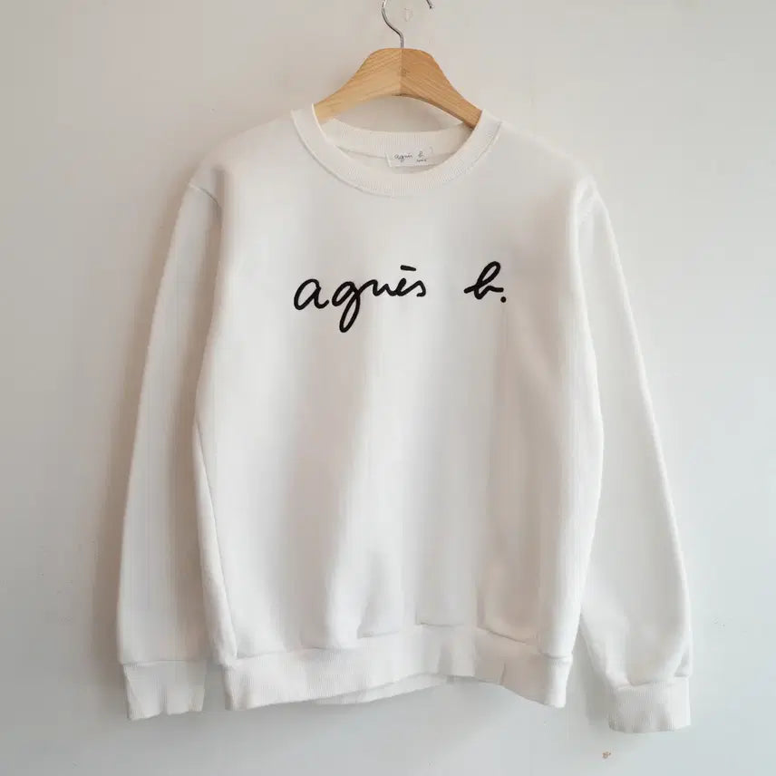 [BUNJANG] Agnes b. Logo Embroidered Sweatshirt / agnes.b 아네스베 로고 자수 맨투맨