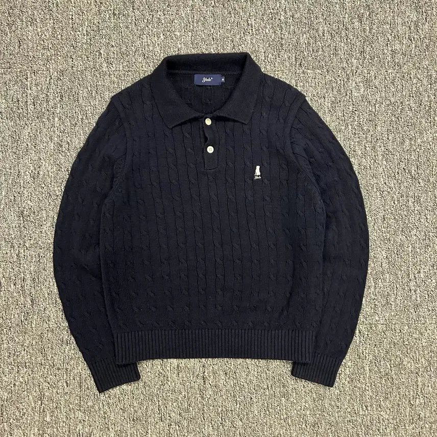 [BUNJANG] Yale Navy Cable Knit M / 예일 네이비 케이블 니트 M