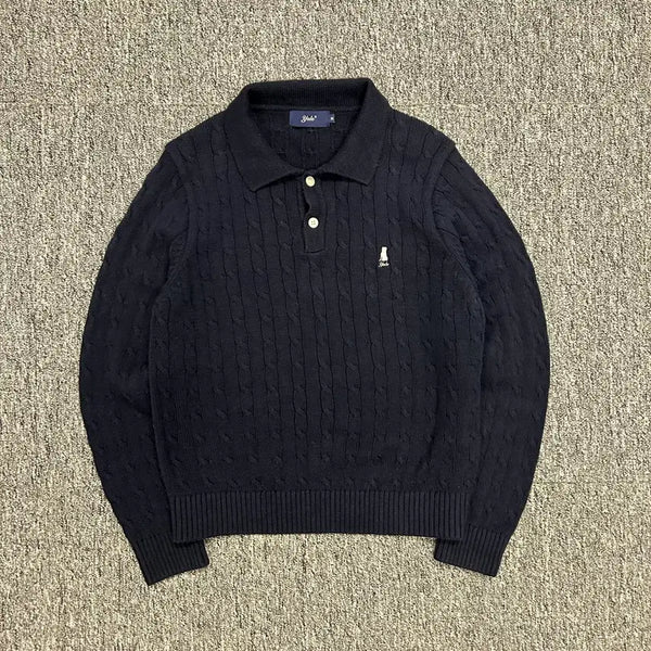 [BUNJANG] Yale Navy Cable Knit M / 예일 네이비 케이블 니트 M