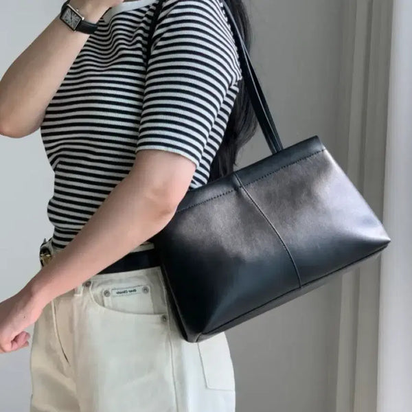 [BUNJANG] Square Shoulder Bag / 블랙) 스퀘어 숄더백 데일리룩 하객룩 출근가방 레더 학생가방 크로스백 에이블리