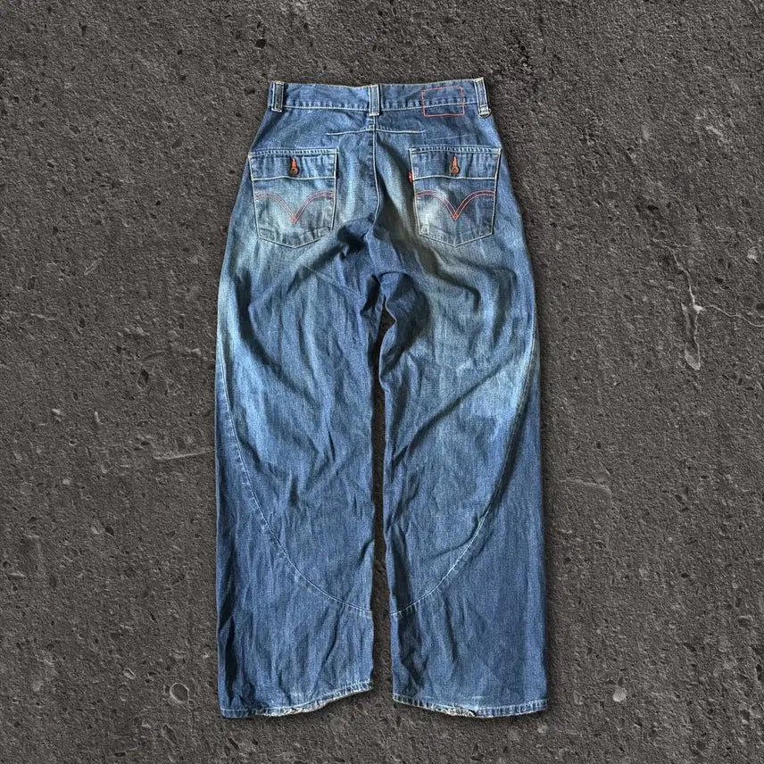 [BUNJANG] Levi's Engineered European Edition Wide Curved Denim Pants / *희귀, 28/34) 리바이스 엔지니어드 유럽판 와이드 커브드 데님팬
