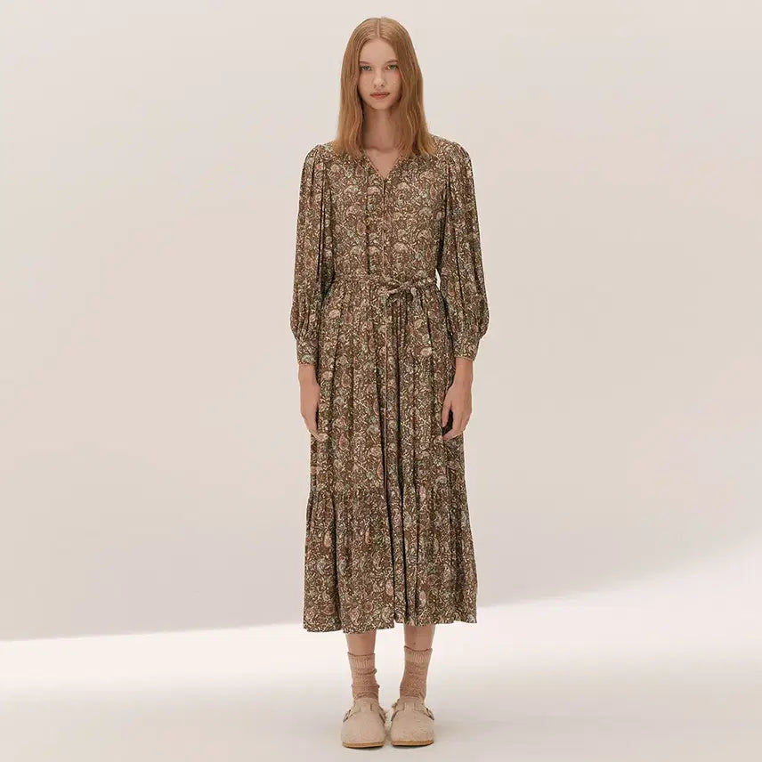 [BUNJANG] Thursday Island Paisley Belted Dress / 써스데이아일랜드 페이즐리 벨트 원피스 S