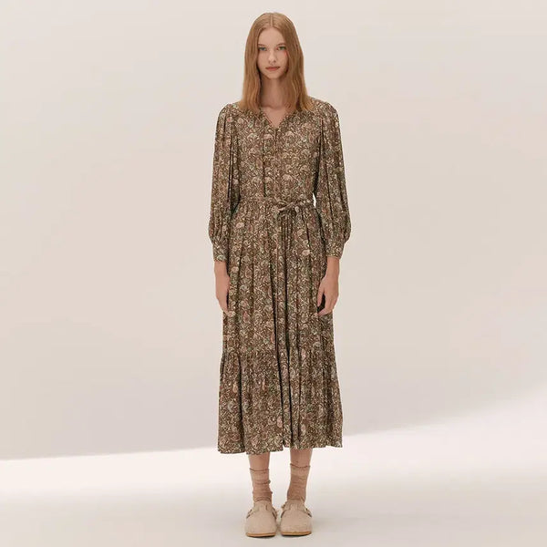 [BUNJANG] Thursday Island Paisley Belted Dress / 써스데이아일랜드 페이즐리 벨트 원피스 S