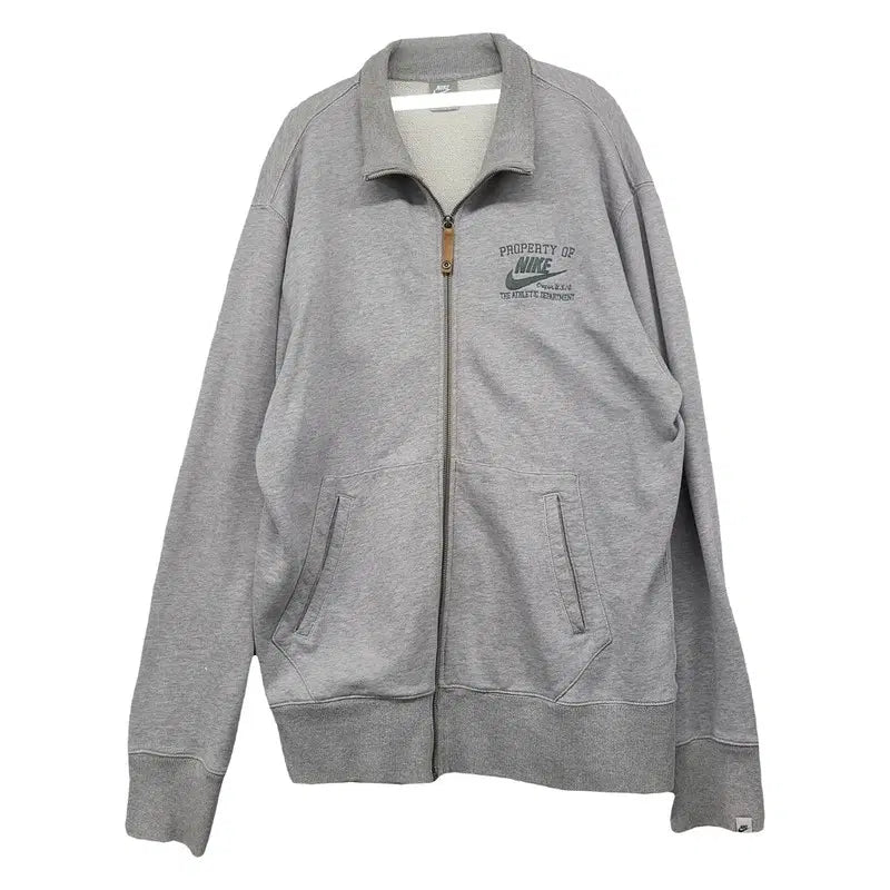 [BUNJANG] Nike Light Gray Cotton Track Top Zip-Up Jacket XXL / 나이키 라이트그레이 코튼 트랙탑 집업자켓 XXL