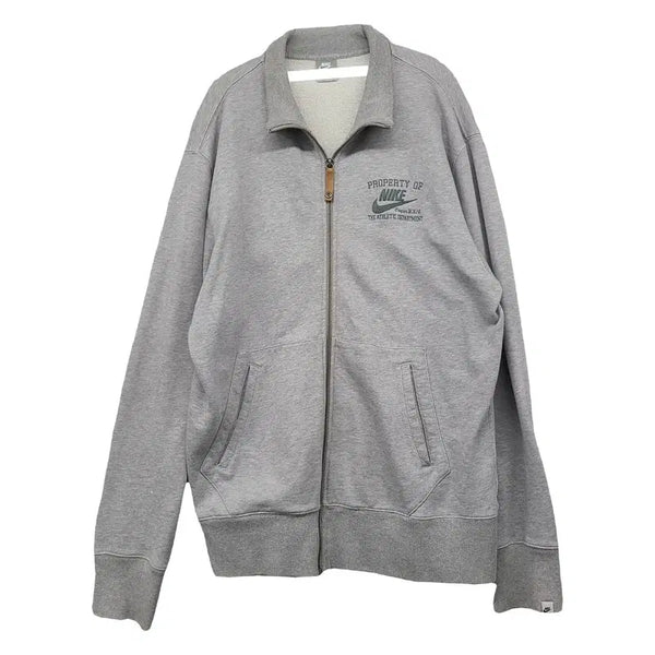 [BUNJANG] Nike Light Gray Cotton Track Top Zip-Up Jacket XXL / 나이키 라이트그레이 코튼 트랙탑 집업자켓 XXL