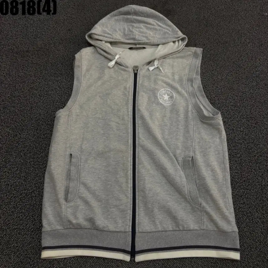 [BUNJANG] Converse Gray Hoodie Vest / 컨버스 회색 후드 조끼 0818