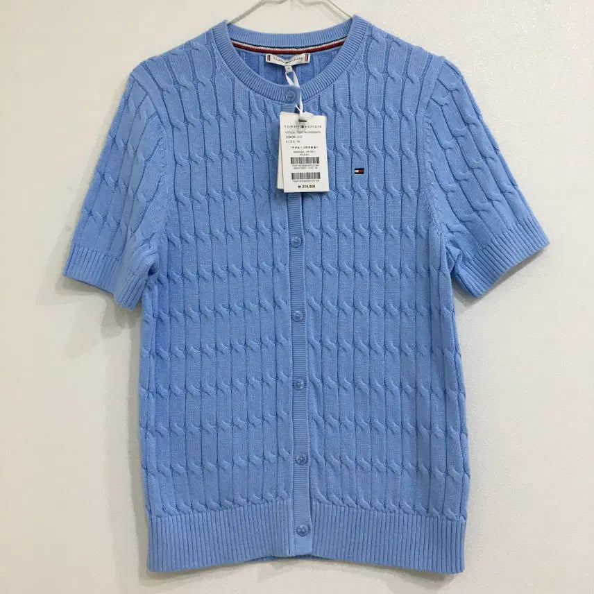 [BUNJANG] Tommy Hilfiger Cable Knit Short Sleeve Cardigan M / 새상품 타미힐피거 케이블 반팔 가디건 M