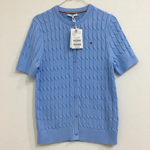 [BUNJANG] Tommy Hilfiger Cable Knit Short Sleeve Cardigan M / 새상품 타미힐피거 케이블 반팔 가디건 M