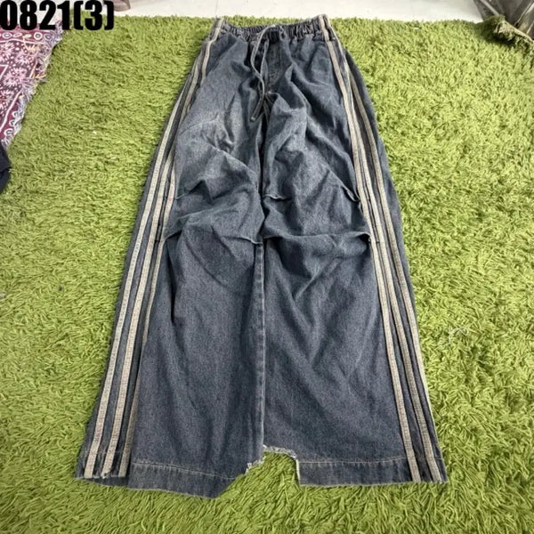 [BUNJANG] Denim Three-Stripe Wide Pants / 청 데님 삼선 와이드 팬츠 24 8/21