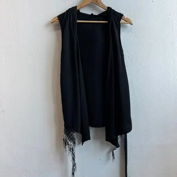 [BUNJANG] Agate Label Drape Hood Vest / agate label 드레이프 후드 베스트