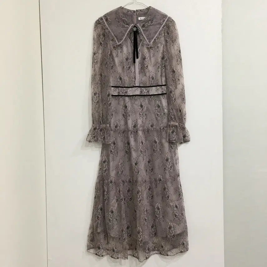 [BUNJANG] It MICHAA Lace Chiffon Long Dress Size 44 / 잇미샤 신혜선 레이스 쉬폰 롱 원피스 44