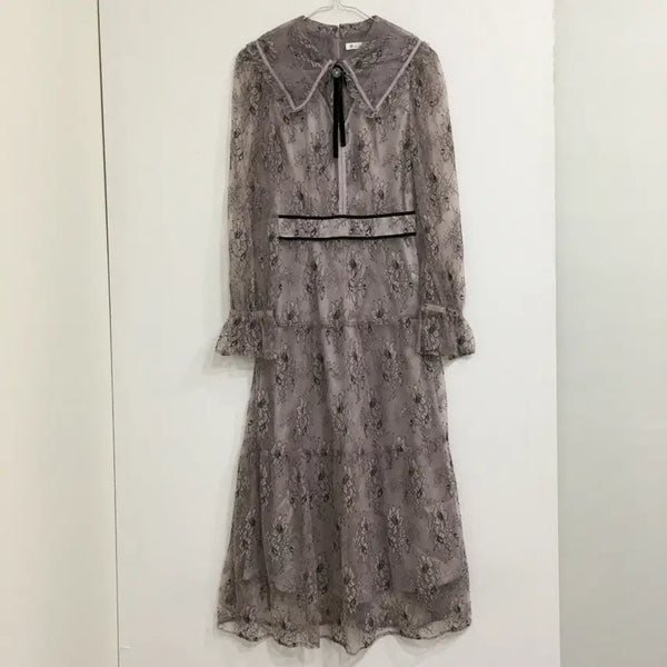 [BUNJANG] It MICHAA Lace Chiffon Long Dress Size 44 / 잇미샤 신혜선 레이스 쉬폰 롱 원피스 44