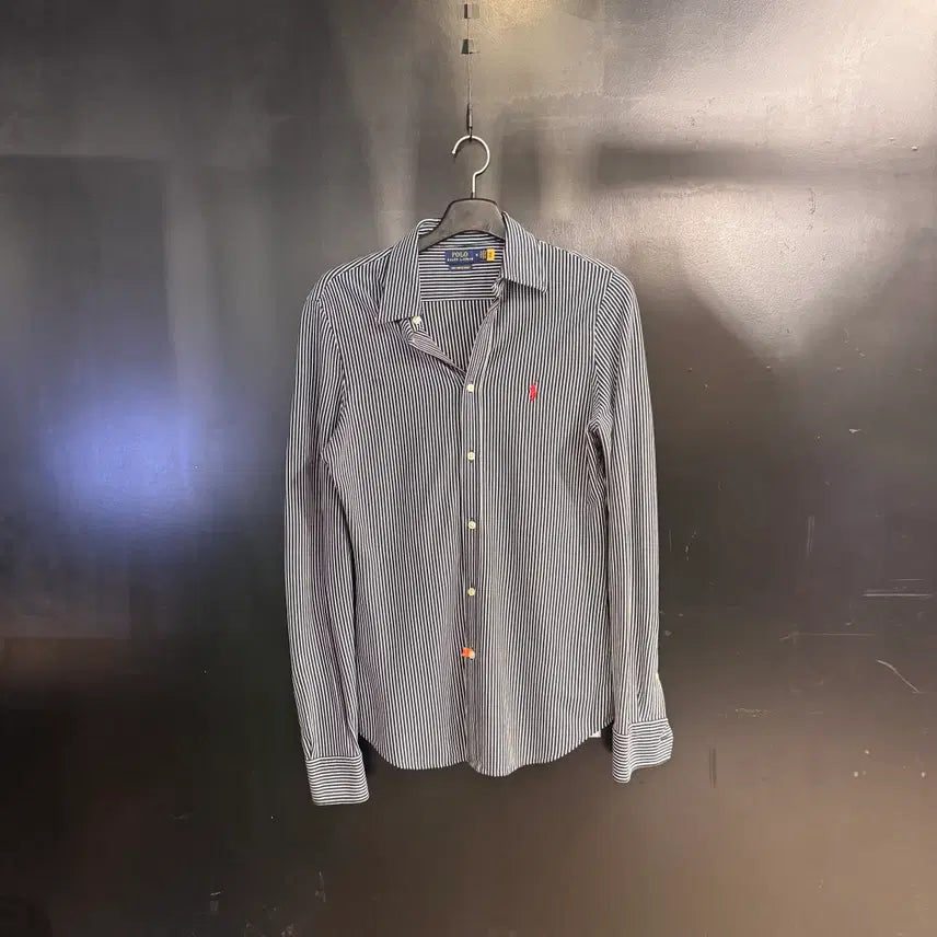 [BUNJANG] Polo Ralph Lauren Grey Striped Shirt / 폴로 랄프 로렌 그레이 줄무늬 셔츠