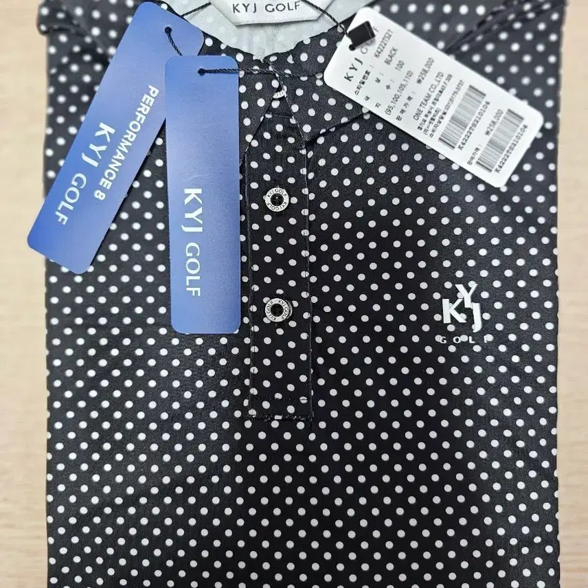 [BUNJANG] KYJ Golf Men's Black Dot Pattern Golf Shirt (L) / KYJ GOLF 골프웨어 블랙 100(L)