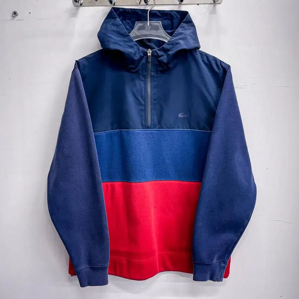[BUNJANG] Lacoste Colorblock Half-Zip Hoodie Anorak (XL) / 라코스테 배색 반집업 후드 아노락 (국내 XL) AF871