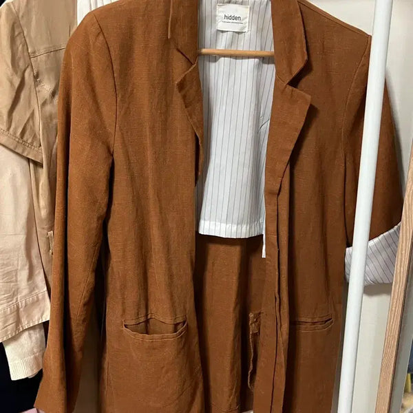 [BUNJANG] Mood Nine Camel Linen Jacket / 무드나인 카멜 린넨자켓