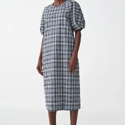 [BUNJANG] COS Seersucker Check Midi Dress / COS 코스 시어서커 체크 원피스 36